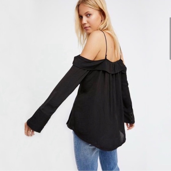 Free People Walk This Way Blouse in Black - Picture 2 of 10